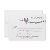 Love Birds RSVP Card (purple & white)