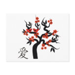 Love Birds Sakura cherry tree Chinese love symbol Post Cards