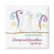 Love Birds Save the Date Magnet