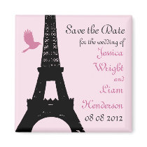 Love Birds Save the Date (pink) Magnet
