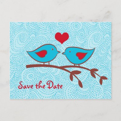 Love Birds Save the Date Postcard by artladymanor