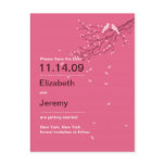 Love Birds Save the Date Postcard Pink