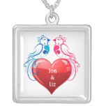 Love Birds Square Necklace