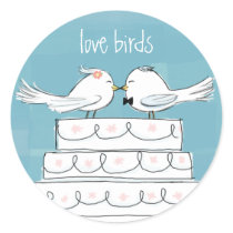 Love Birds Round Sticker