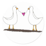 Love Birds Round Stickers