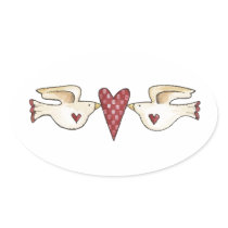 love birds oval stickers