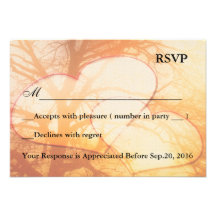 Love Birds Sunset Tree Floral Swirls RSVP Invitations