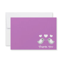 Love Birds Thank You Card (Plum Purple)