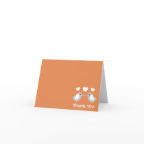 Love Birds Thank You Notecards (Orange)