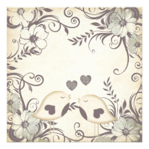 Love Birds Wedding (blank) Personalized Invitations