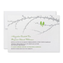Love Birds Wedding Invitation (green apple)