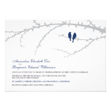 Love Birds Wedding Invitation (navy)