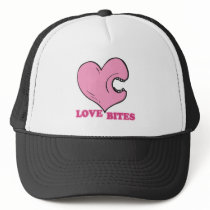 love bites biting heart mesh hat