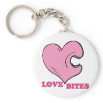 love bites biting heart keychain