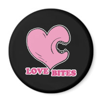 love bites biting heart refrigerator magnet