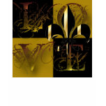 Love black gold, Fleur de Lis, customisable text t-shirts