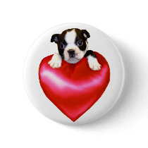 Love Boston Terrier button