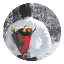 Love Bouquet Round Stickers