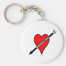 Love Bowling Heart Key Chain