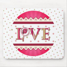 LOVE BUG BUBBLE, DOTS & STRIPES by SHARON SHARPE Mouse Pad