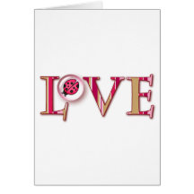 LOVE BUG BUBBLE & STRIPES by SHARON SHARPE Greeting Cards