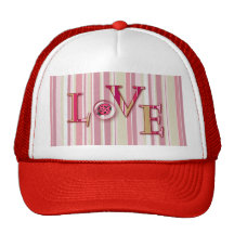 LOVE BUG BUBBLE & STRIPES by SHARON SHARPE Trucker Hat