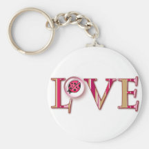 LOVE BUG BUBBLE & STRIPES by SHARON SHARPE Key Chain