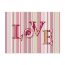LOVE BUG BUBBLE & STRIPES by SHARON SHARPE Post Card