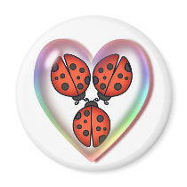 LOVE BUG & HEART BUBBLE by SHARON SHARPE Fridge Magnet