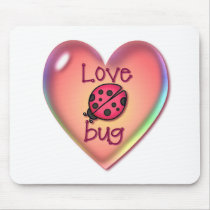 LOVE BUG & HEART BUBBLE by SHARON SHARPE Mouse Pads