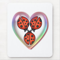 LOVE BUG & HEART BUBBLE by SHARON SHARPE Mouse Mat
