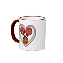 LOVE BUG & HEART BUBBLE by SHARON SHARPE Coffee Mug