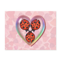 LOVE BUG & HEART BUBBLE by SHARON SHARPE Postcard