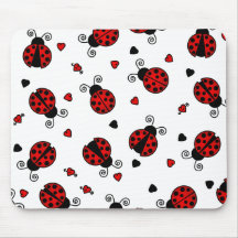 Love Bugs Red Ladybugs Mouse Pads