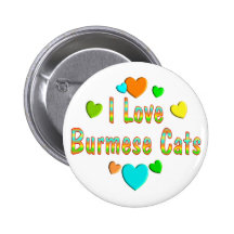 Love Burmese Cats Buttons