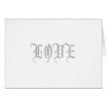 LOVE Card Formal Old English Style Grey Text