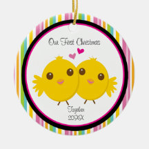 Love Chicks Couple Christmas Ornament