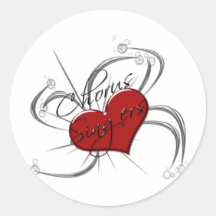 Love Chorus Singers Heart Round Sticker