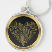 Love Computer Motherboard Heart  Keychain