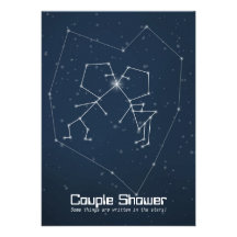 Love Constellation Couple Shower Personalised Invitations
