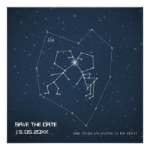 Love Constellation  - Wedding Save the Date Personalised Announcement