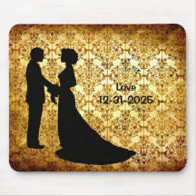 Love Couple Silhouette Wedding Occasion Mouse Pad