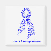 Love Courage Hope Butterfly -  Anal Cancer Magnets