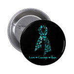 Love Courage Hope Butterfly -  Gynaecologic Cancer buttons