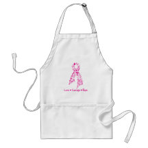 Love Courage Hope Butterfly Ribbon - Breast Cancer Aprons