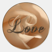 Love Cream Rose Wedding Envelope Seal Round Stickers