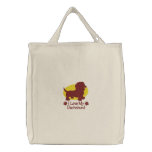 Love Dachshund embroidered bags