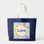 Love Daisies Flower Garden Jumbo Canvas Totebag