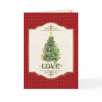 Love Decorated Christmas Tree  Star Greeting Card