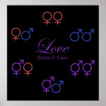 Love Doesn't Care Couples Gender Signs Print